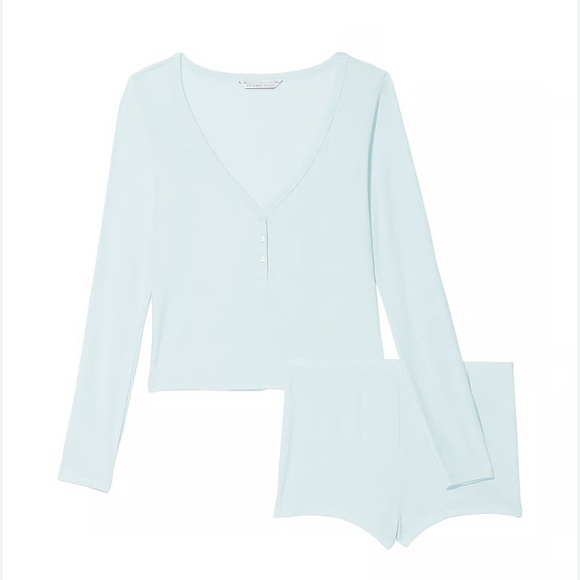 Victoria’s Secret Ribbed Modal Henley Short Set. NWT - Picture 4 of 4